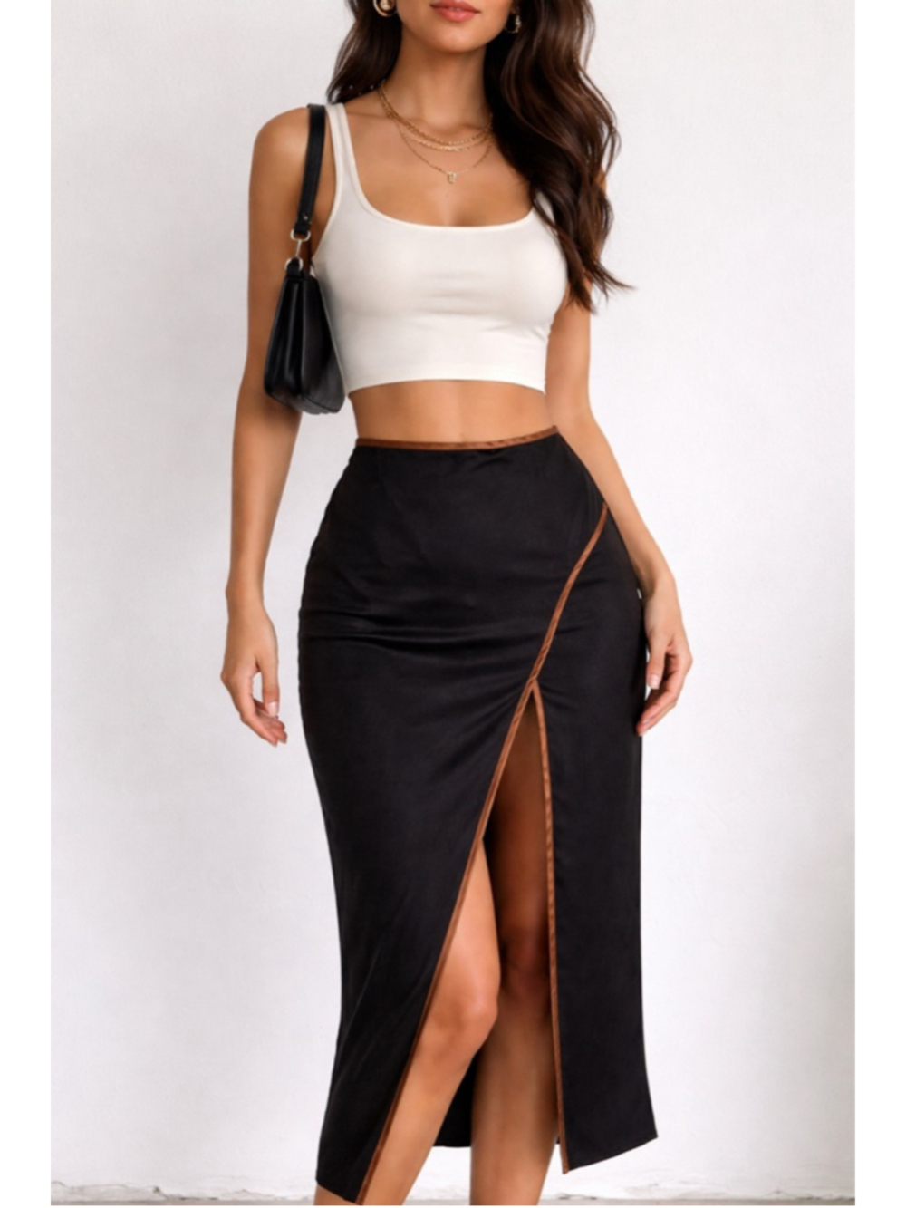 Alice in the Eve Asymmetrical Midi Skirt Clean Girl Model Quiet Luxury Y2K S